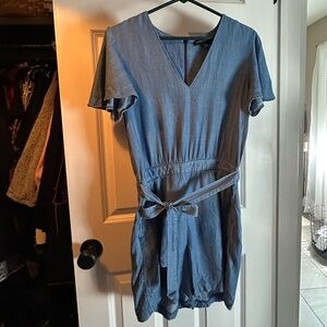 Banana Republic Light Blue V-Neck Mini Dress